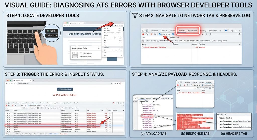 Using Browser Developer Tools to Diagnose ATS Errors gemini generated image b629u1b629u1b629